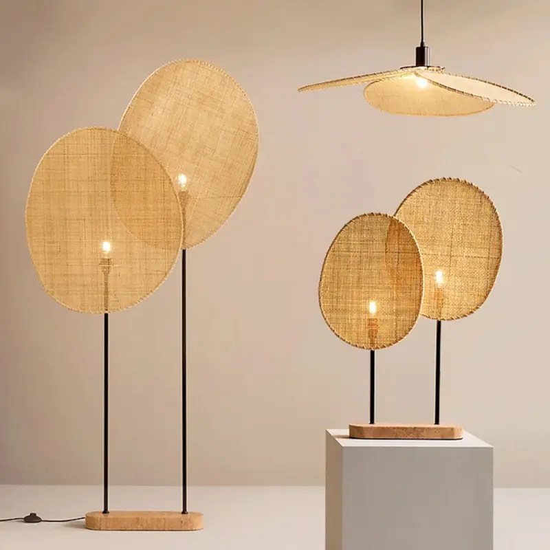Woven Petal Lamp Creative Decorative Rattan Chandelier