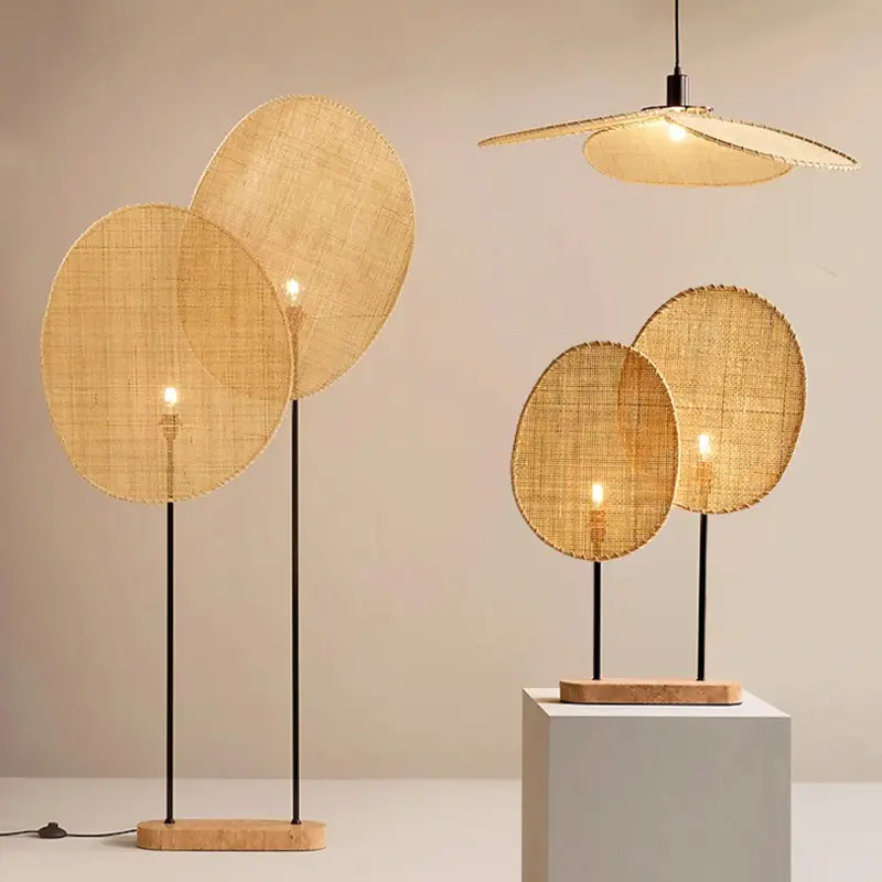 Woven Petal Lamp Creative Decorative Rattan Chandelier