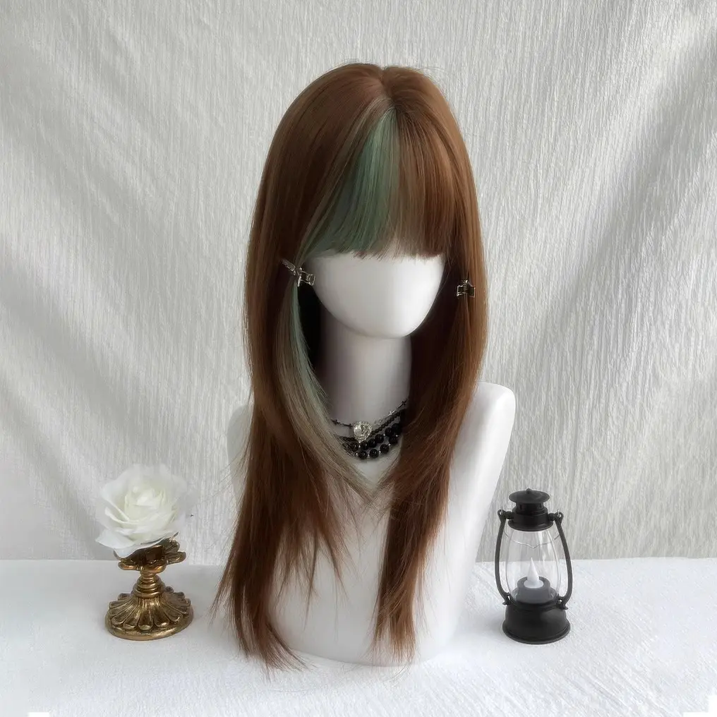 Full Bangs High-fashion Medium-length Wig Cap