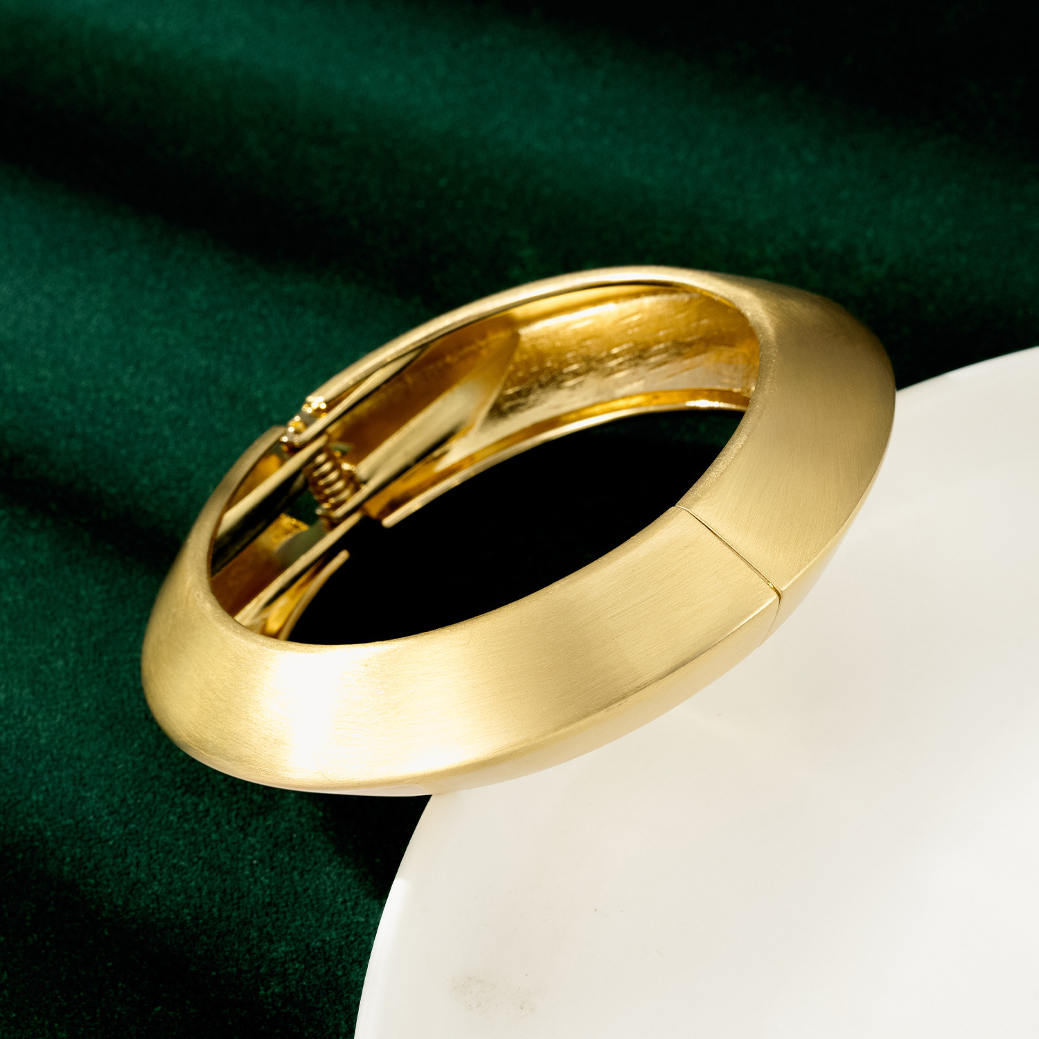 Retro Brushed Golden Simple Bracelet For Women