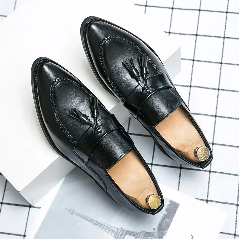 Mens British-style Casual Fashionable Business Tassel Leather