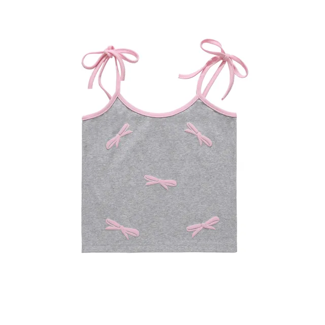 Women's Short Spaghetti Straps Outerwear Vest Gbx04 Shallow Flower Ash - Shop at LoveMi
