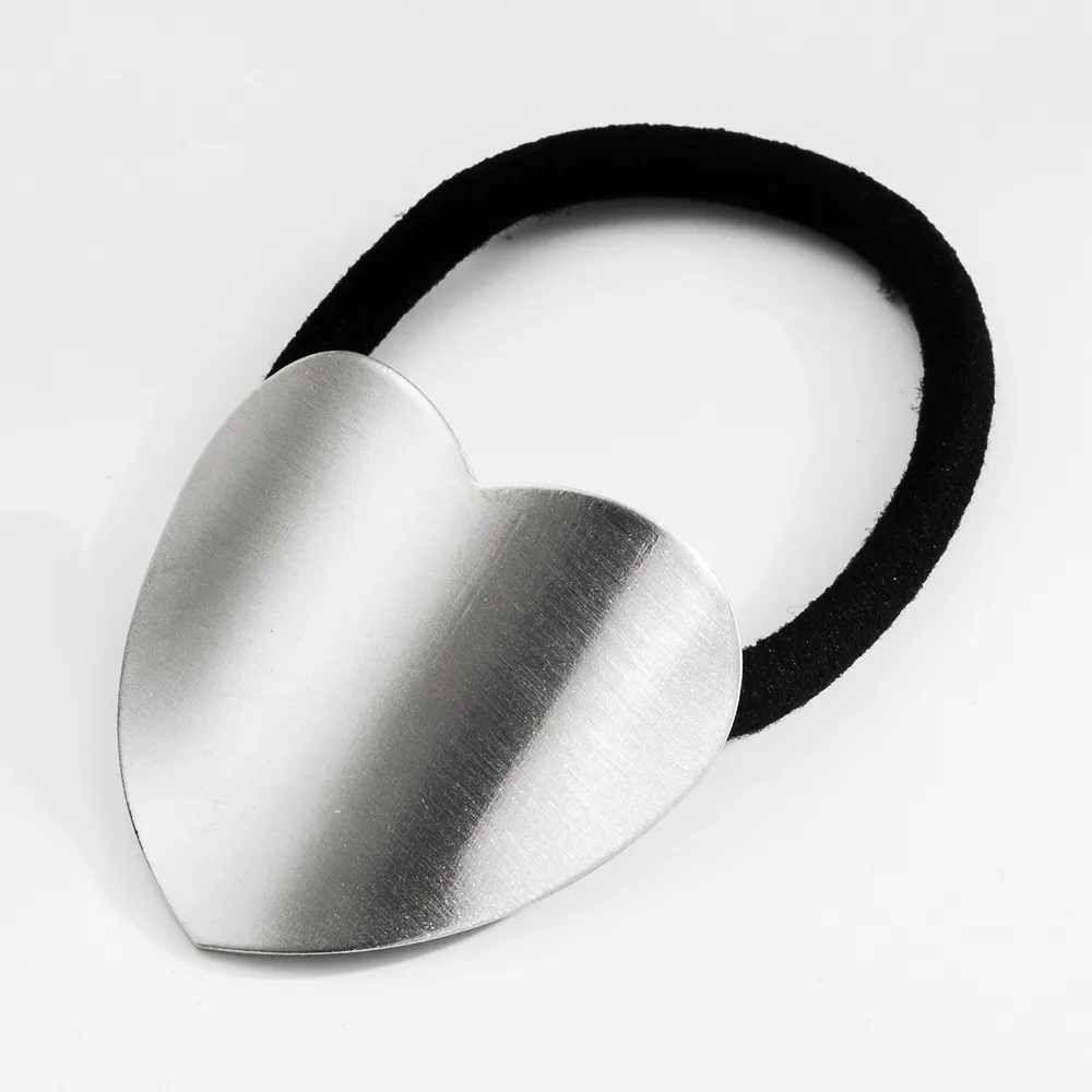 European And American Metal Glossy Surface Elastic Hair Ring - Silver Love