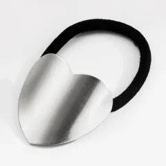 European And American Metal Glossy Surface Elastic Hair Ring - Silver Love - View 1