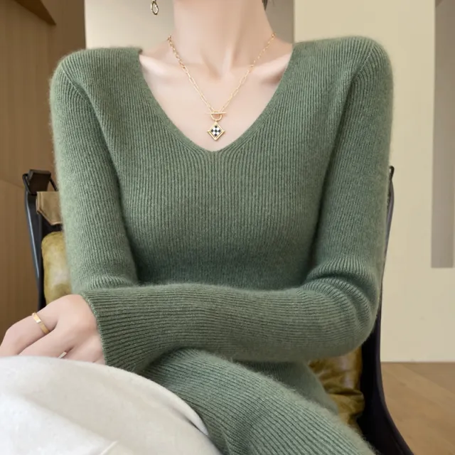 New V neck Ribbed Slim fitting Base Layer For Women, Slimming Spearmint - Shop at LoveMi