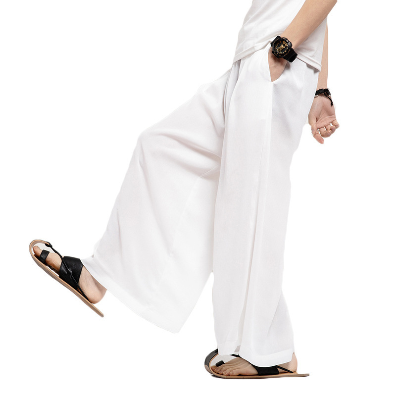 Mens Loose Straight-Leg Versatile Casual Pants With A Chinese Style