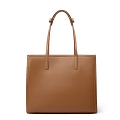 Women's Leather Large Capacity Briefcase - Caramel Color - View 1