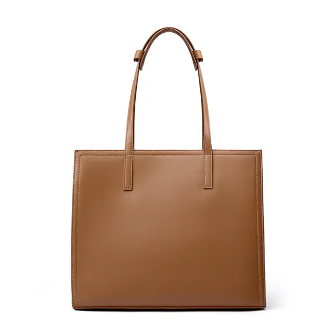 Women's Leather Large Capacity Briefcase Caramel Color - Shop at LoveMi
