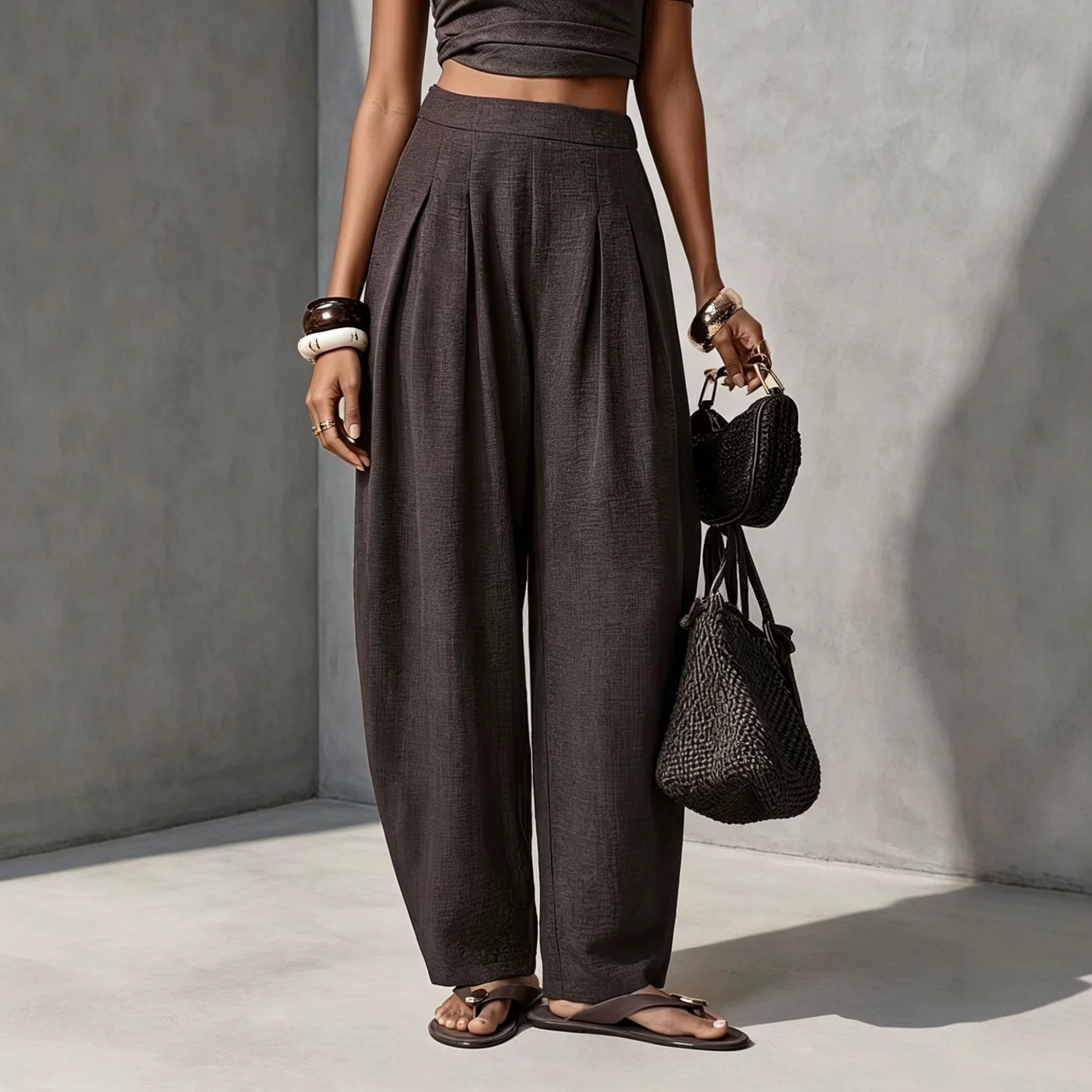Retro Casual Versatile Womens Pants