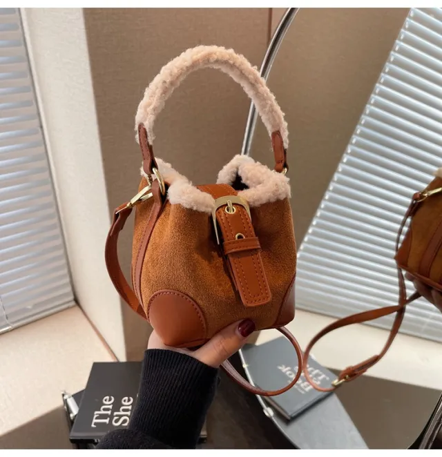Crossbody Bags Women Shoulder Bag Casual Retro Plush Bag Versatile Plush Designer Bags Purse And Handbags Female Bags Brown - Shop at LoveMi