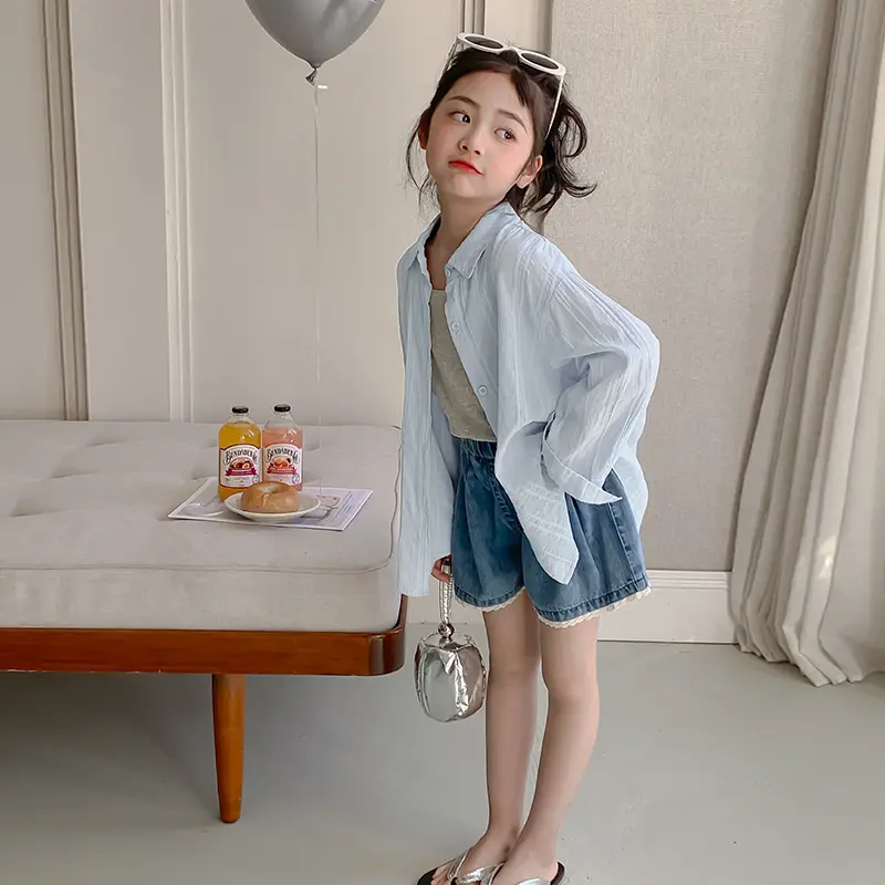 New-style Air-conditioning Shirt Childrens Sun-protective Blouse Jacket