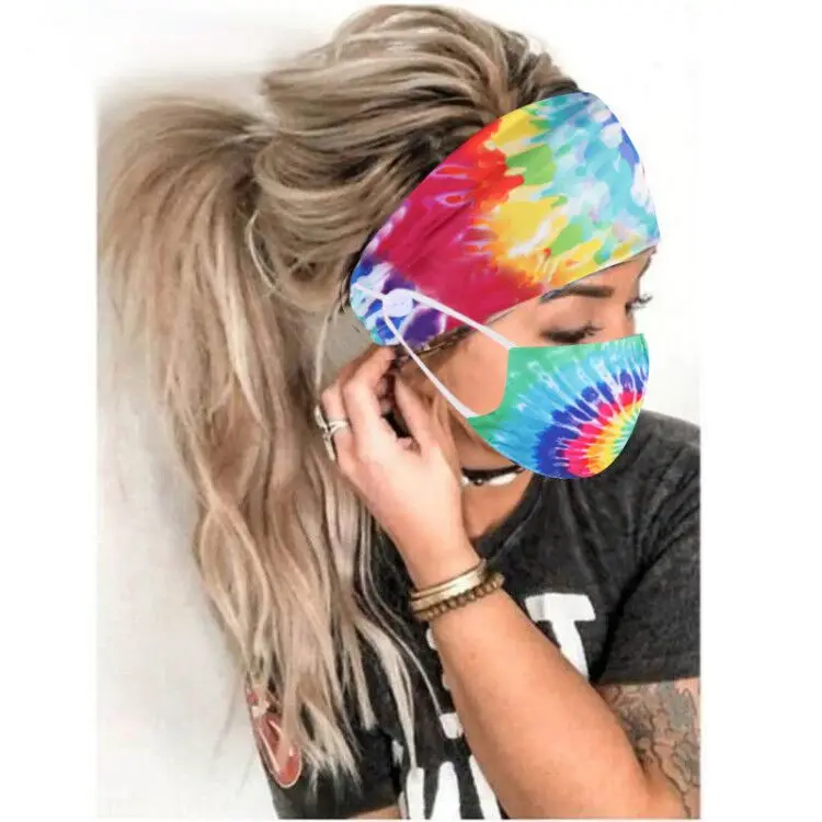 Title 4, Tie-dyed spiral cotton button anti-stroke hair ...