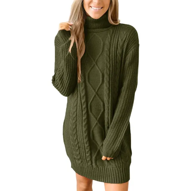Distressed Knitted Pullover Sweater For Women Army Green - Shop at LoveMi