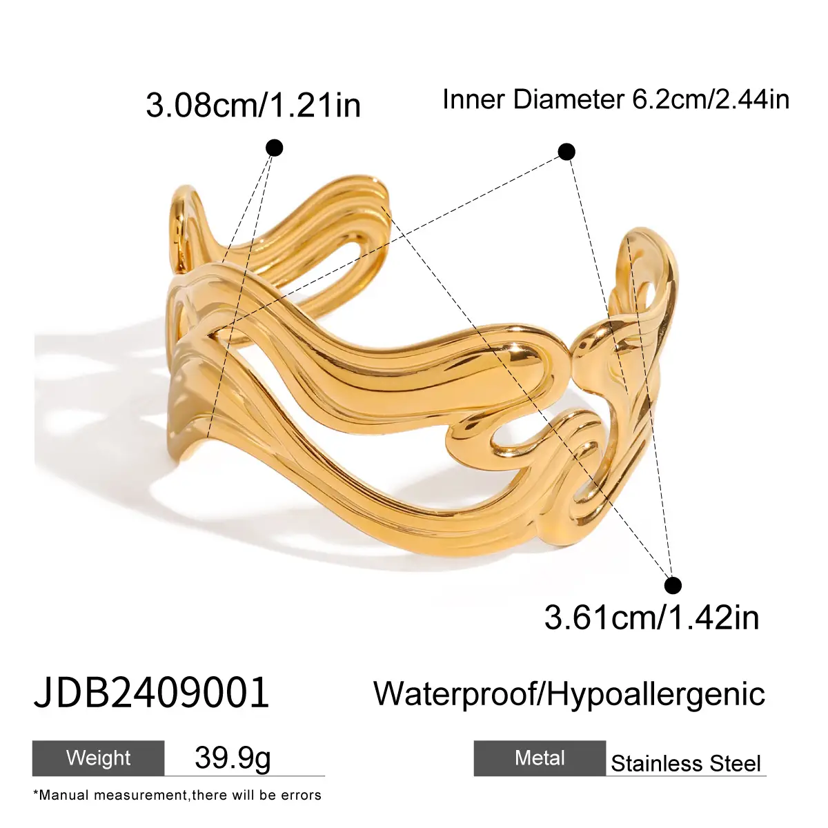 Irregular Lines Multi-layer Hollow Open-end Bracelet Retro Personality