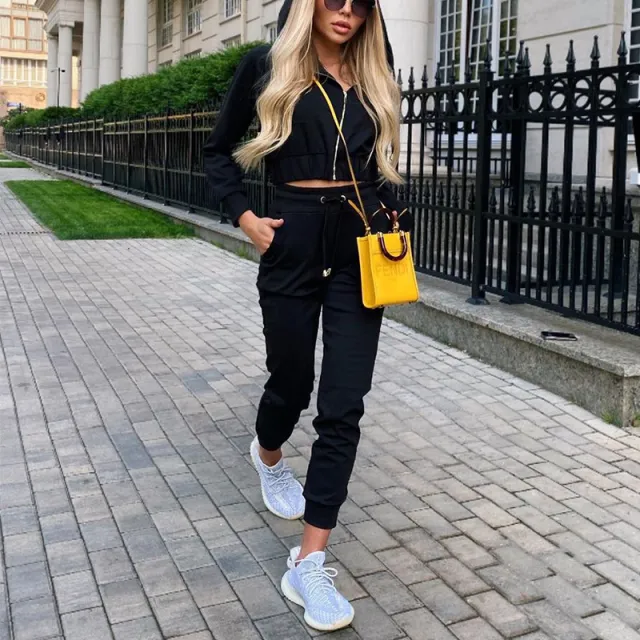 Fashion Long Sleeve Hooded Sports Suit Women Royal Blue - Shop at LoveMi