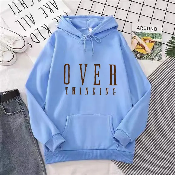 Women's Autumn And Winter Loose Coat Mid length Sweater Sky Blue Brown Picture - Shop at LoveMi