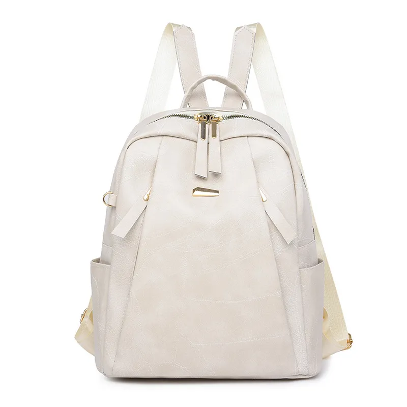Bag Women's Backpack Casual Retro Large Capacity Outdoors Commute Travel - Beige
