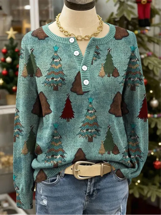Womens Retro Printed Four Button Stand Up Collar Sweatshirt Tan - Shop at LoveMi