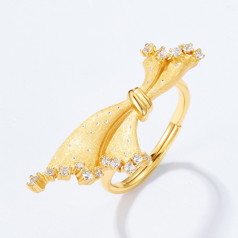 S925 Silver White Diamond Embellished Personalized Index Finger Ring All-matching