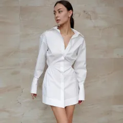 European And American Professional Commute Inner Wear White Shirt Skirt - White - View 1