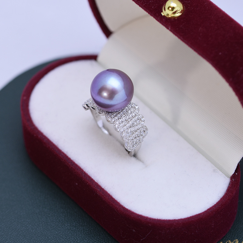 S925 Silver Purple Pearl