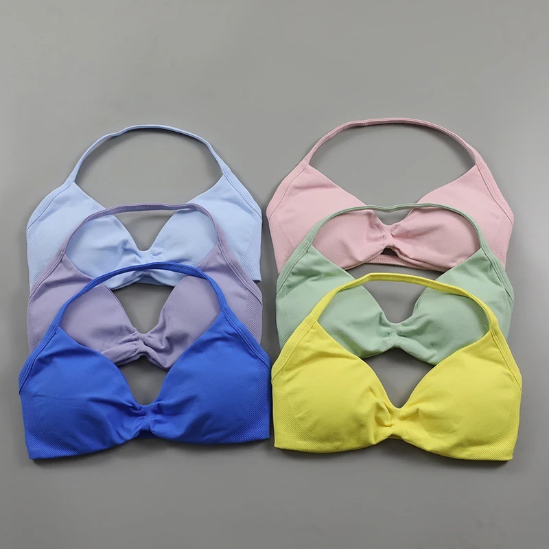 Womens High-intensity Halter Bra With Chest Pads