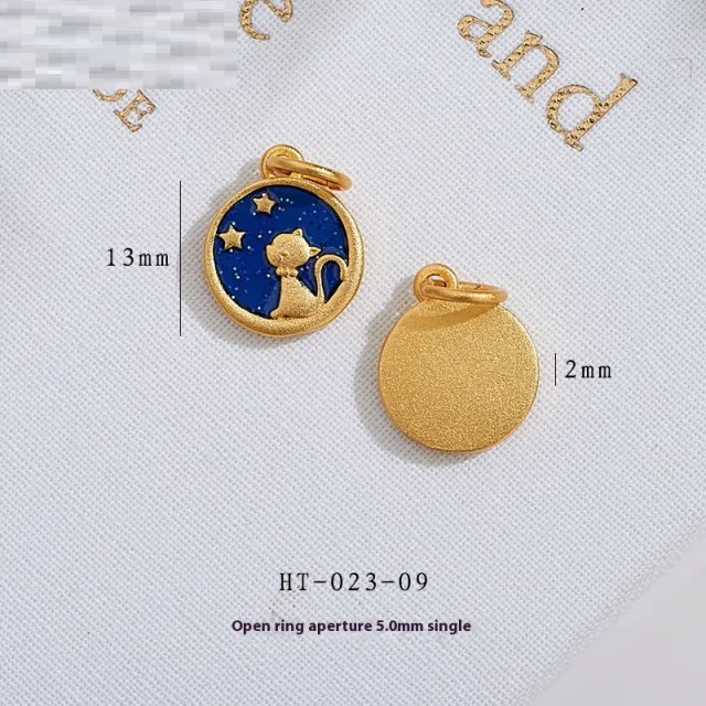 Ancient Style Alluvial Gold Looking Up At Starry Sky Blue Starry Sky Rabbit Pendant Diy Accessories Ht02309 Style - Shop at LoveMi