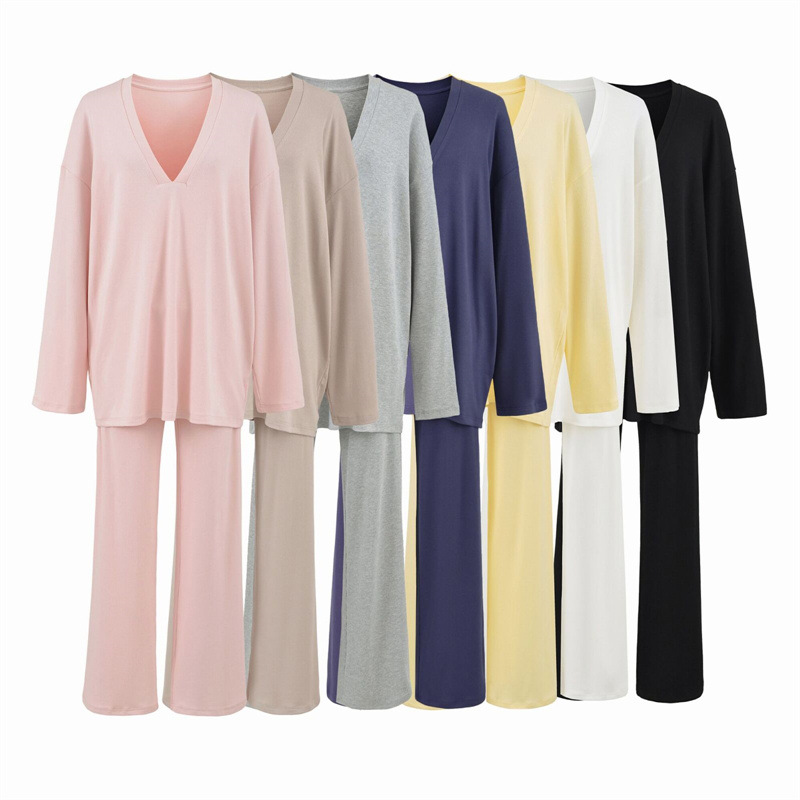 Versatile Old Money Style V-Neck Loose-Fit Long-Sleeve