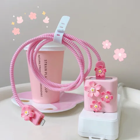Stereo Cartoon Data Cable Charger Protective Cover