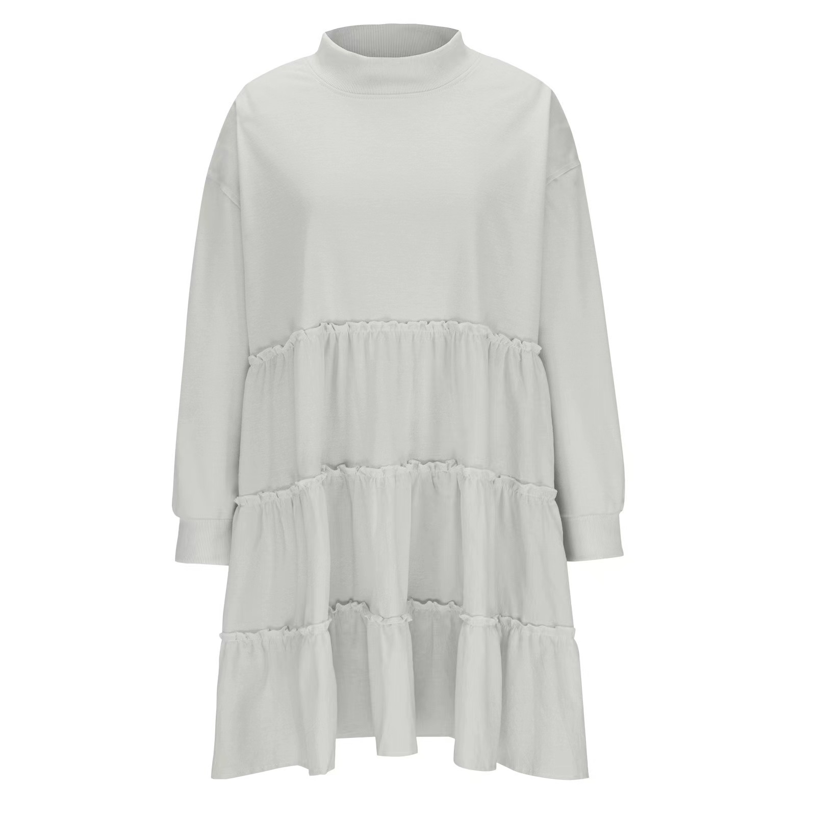 Women's Stitching Loose-fitting Pleated Sweater Dress