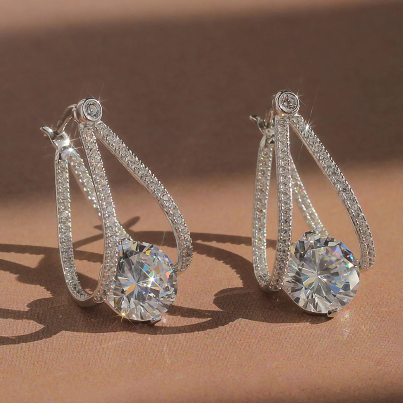 French Chinese Valentine's Day Zircon Earrings