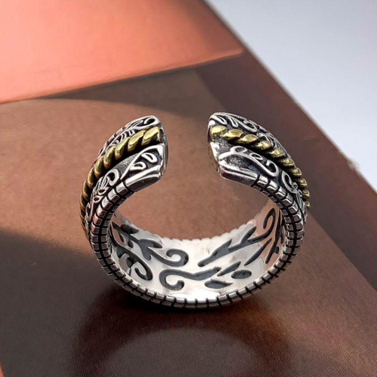 Thai Silver Power Style Personalized Pattern Female Thumb Ring