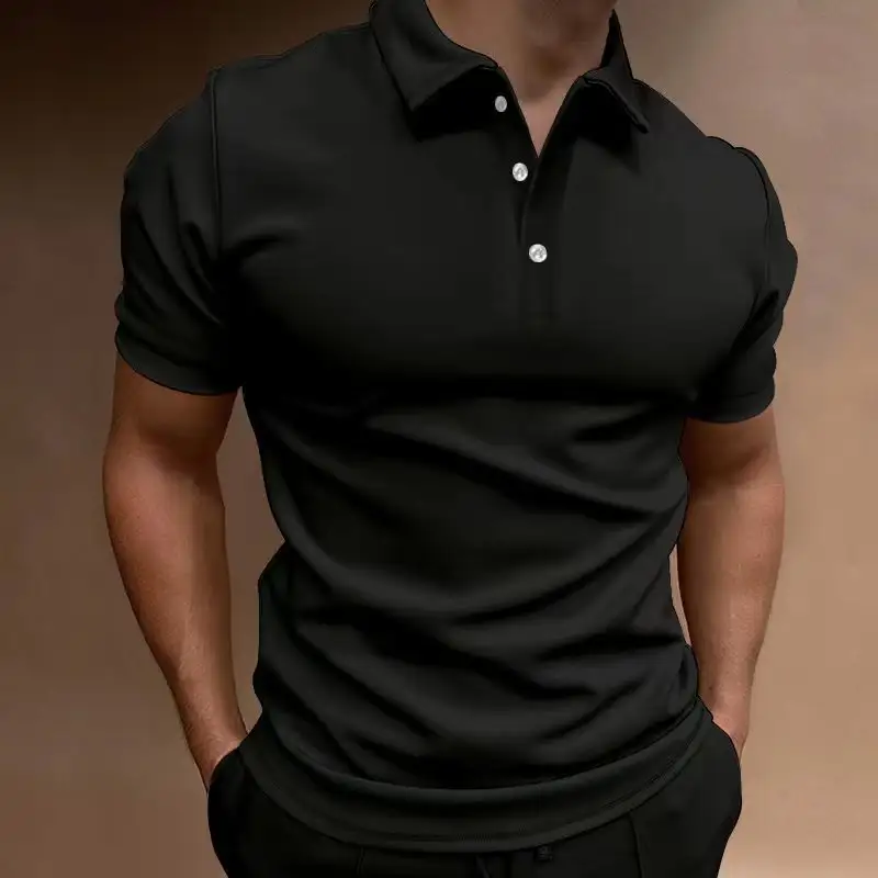 European And American Men's Button T-shirt