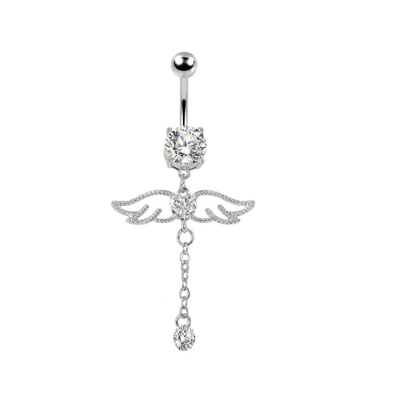 Butterfly Heart Zircon Minimalist Navel Piercing Jewelry