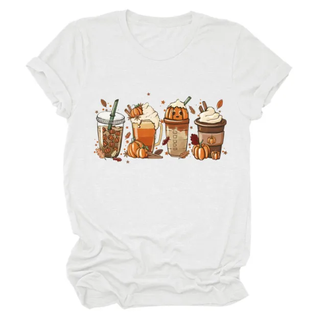 Women's Loose New Print Short Sleeve European And American Fashion T shirt Top White - Shop at LoveMi