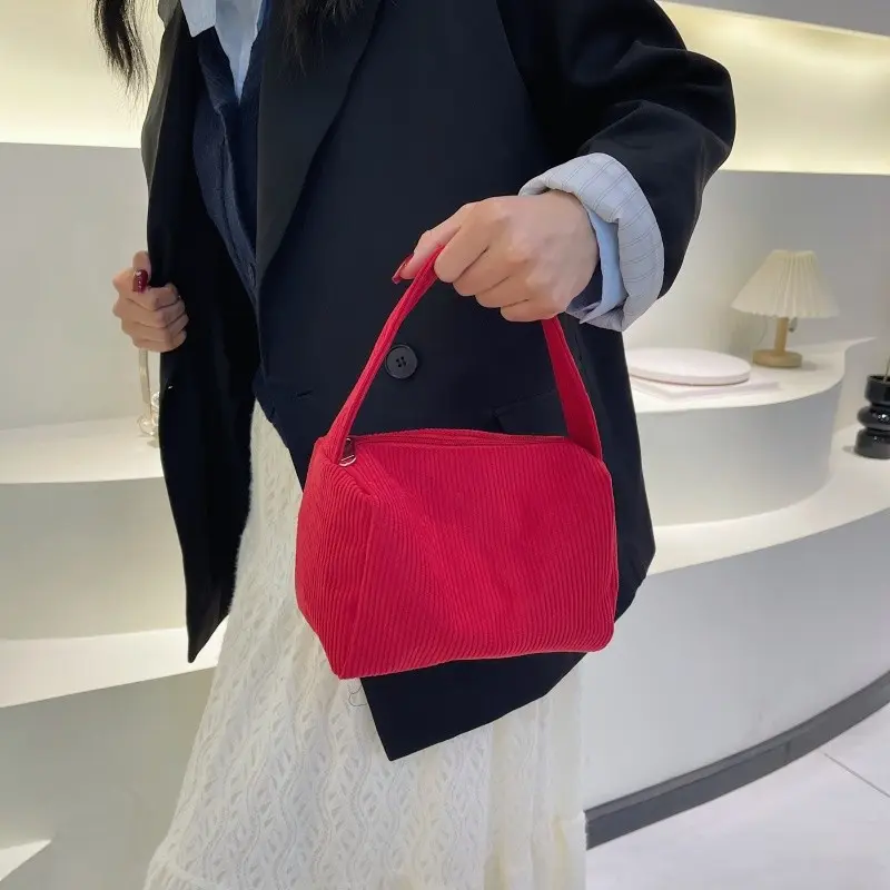 Womens Stylish Versatile Corduroy Tote Bag