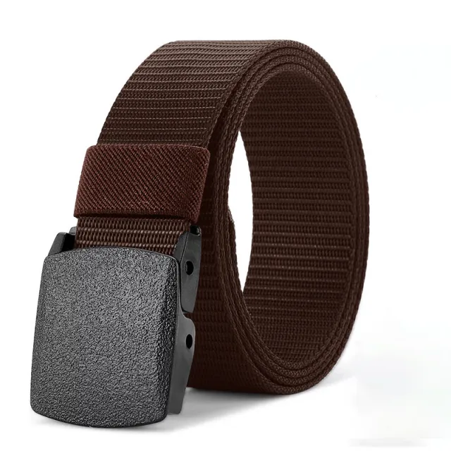 Nylon Tactical Belt Men's And Women's Same Outdoor Metal free Canvas Brown - Shop at LoveMi