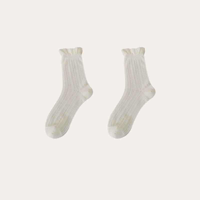 Women's Fashion Cotton Lace Socks White - Shop at LoveMi