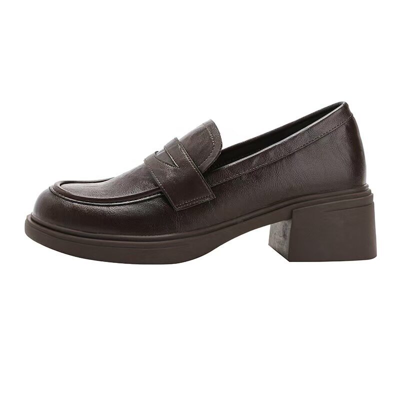 Leather Block-Heel Pumps, picture 3 of 7