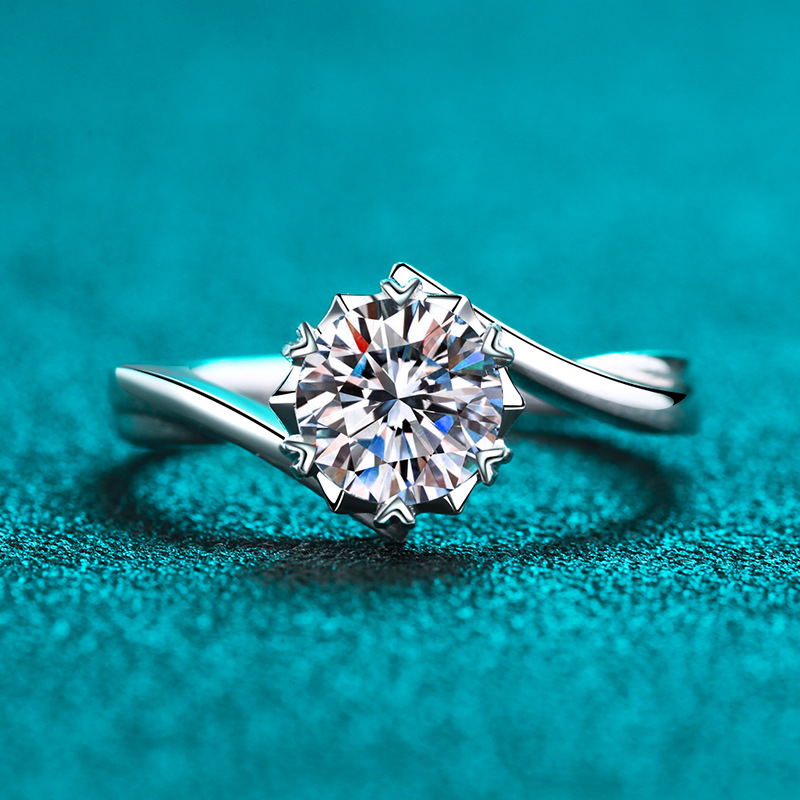 Color: 4MM Zircon, Size: No 9 - 925 Sterling Silver Ring For Women