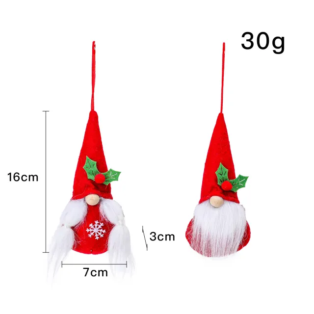 Christmas Decoration Faceless Doll Small Pendant Red Green Leaves Without Face - Shop at LoveMi