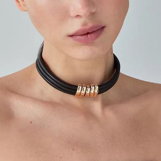 Cowhide Necklace and Bracelet Set, picture 3 of 6