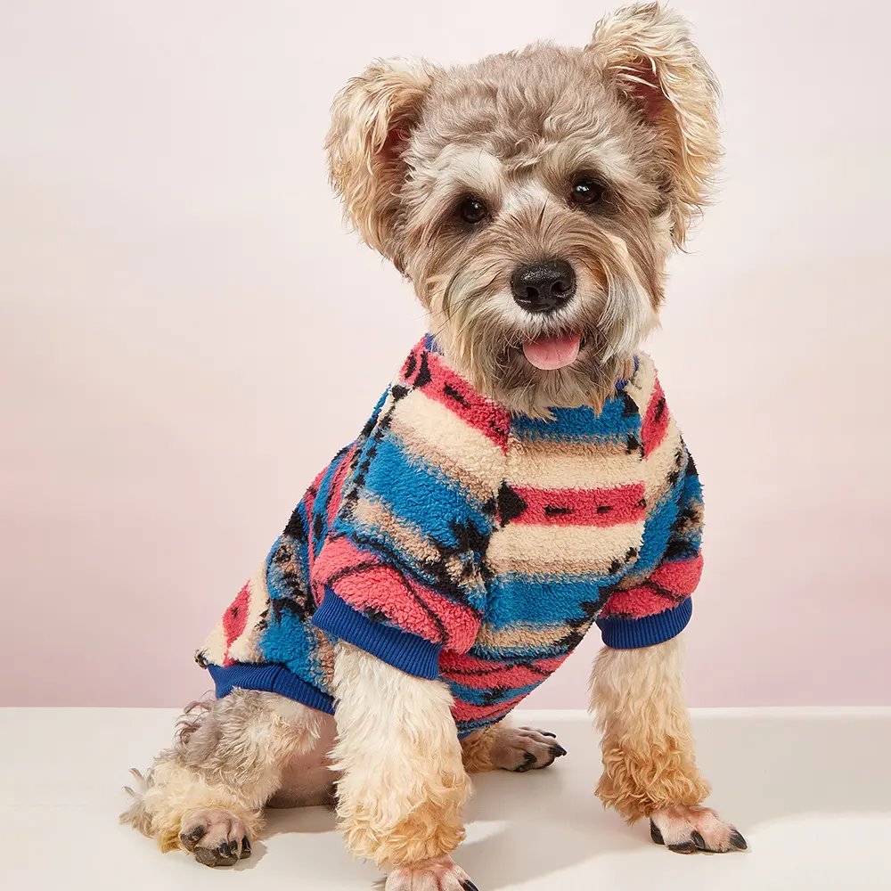 Dog Clothes Cute Stripes Fleece Sweatshirt