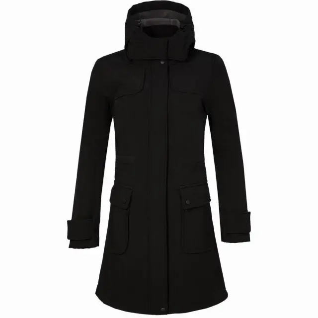 New Sparkling Style Women's Long Outdoor Camping Mountaineering Sports Leisure Shell Jacket Black - Shop at LoveMi