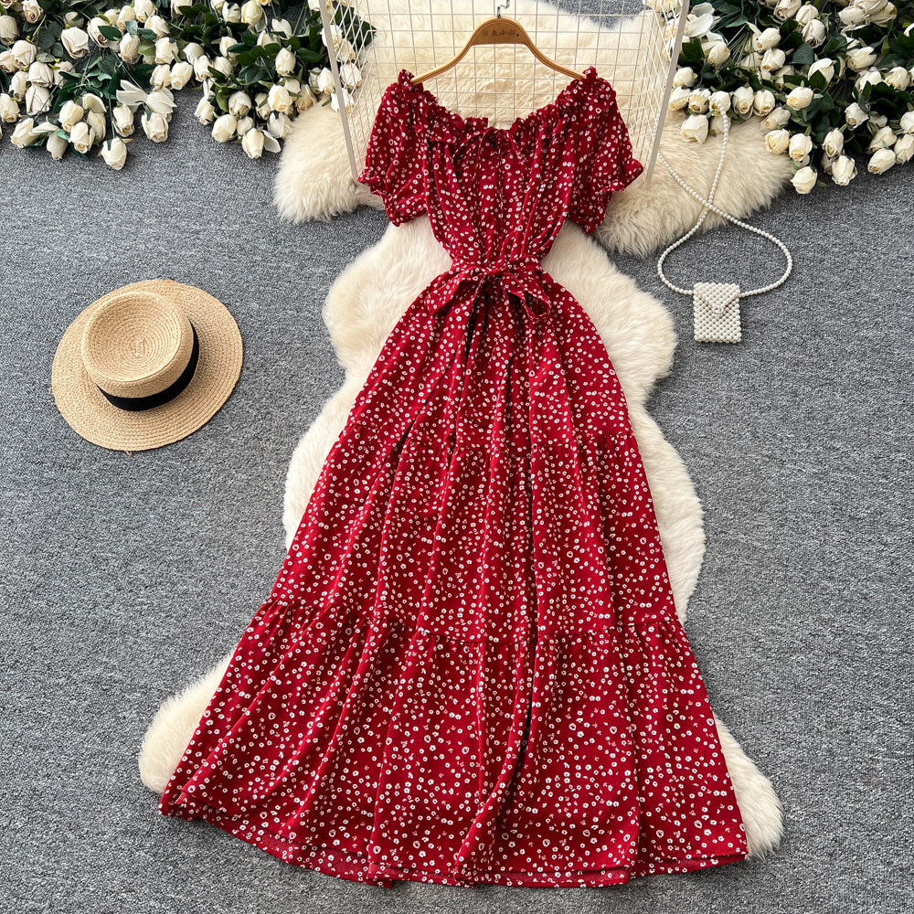Women's French-style Soft Floral Dress