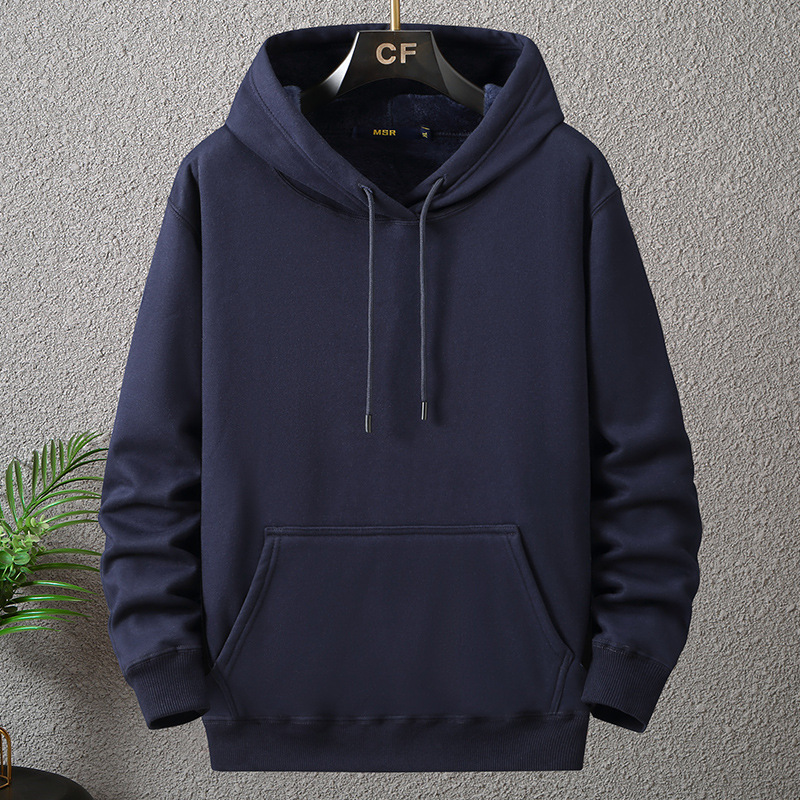 Winter Fleece-lined Pullover Hoodie Plus-sized Loose-fitting Plus Size Pullover