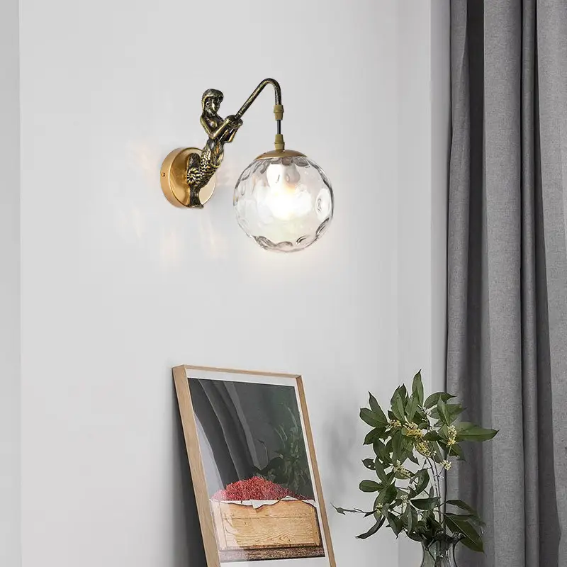 Simple European Wall Lamp Retro Idyllic Bedroom Bedside Walkway