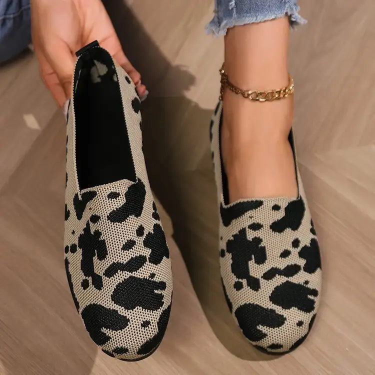 European And American Foreign Trade Plus Size Knit Breathable Low-top Shoes Women