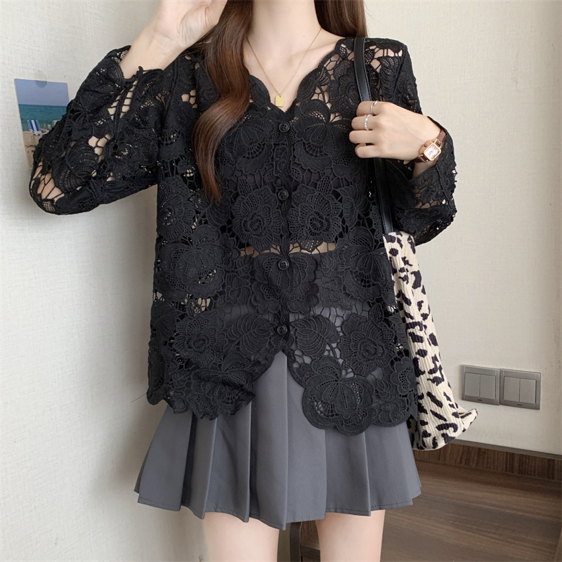 Lace Long Sleeve Top Women Elegant Embroidered Hollow Top 5 2617c232 6856 490f a27a 662f35d2514f