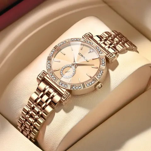 Women's Steel Belt Diamond-embedded Watch